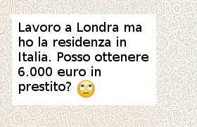 prestito con reddito estero