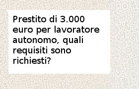prestito 3000 euro a lavoratore autonomo
