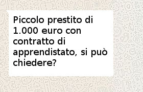 prestito contratto apprendistato 1000 euro