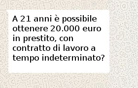 prestito a 21 anni