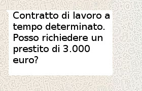 prestito 3000 euro contratto a tempo determinato
