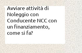 finanziamento per attivit� di noleggio con conducente