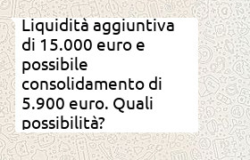 nuova liquidit� 15000 euro con possibile consolidamento