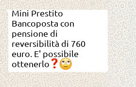 Mini prestito bancoposta pensione di reversibilit�