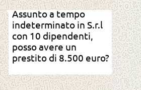 prestito 8000 euro dipendente srl 10 dipendenti