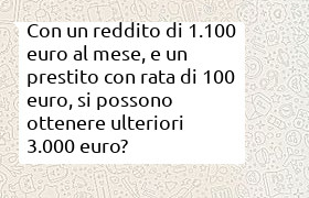 prestito 3000 con uno in corso da 100 euro al mese