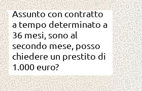 MiniPrestito BancoPosta con contratto a tempo determinato