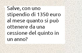 cessione quinto di un anno