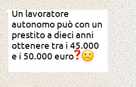 prestito lavoratore autonomo reddito lordo 45000 euro annui