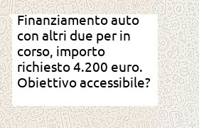finanziamento auto 4200 euro con altri due prestiti in corso