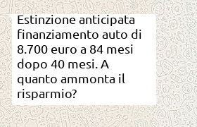 estinzione anticipata finanziamento auto 8700 euro