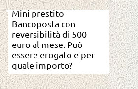Mini prestito bancoposta con 500 euro di reversibilit�