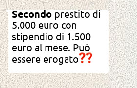 prestito di 5000 euro con consolidamento prestito precedente