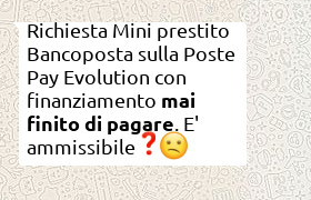 Mini Prestito Bancoposta con Crif negativa