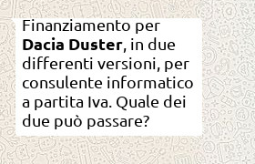 finanziamento Dacia Duster GPL oppure 4X4