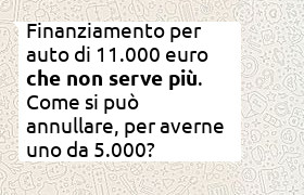 recesso/estinzione finanziamento di 11000 euro per auto usata