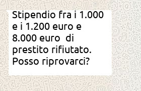 prestito 8000 euro rifiutato, quando riprovare?