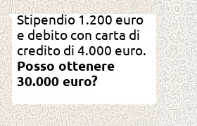prestito 30000 euro con altro debito di 4000 euro