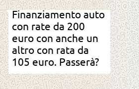 finanziamento auto con altro in corso con rata da 200 euro