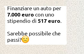 finanziamento auto 7000 euro con stipendio di 517 euro