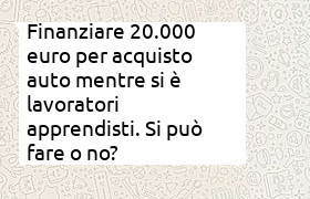 prestito per auto 20000 euro a lavoratore apprendista
