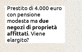 prestito 4000 euro con reddito da locazione di 1.500 euro