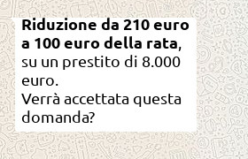 ridurre rata da 210 a 100 euro su prestito di 8000 euro