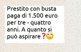 massimo prestito ottenibile con 1500 euro di stipendio in tre o quattro anni