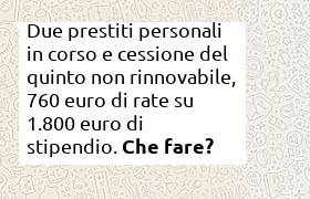 consolidamento rate da 160 e 220 euro, con cqs in corso