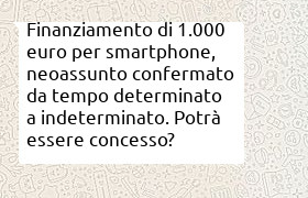 primo prestito di 1000 euro per smartphone per neoassunto di 20 anni