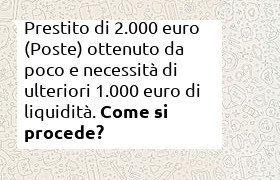 mini prestito bancoposta da 1000 euro con altro da 2000 in corso