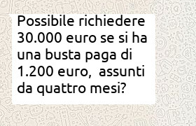 prestito di 30mila euro dopo soli 4 mesi di lavoro