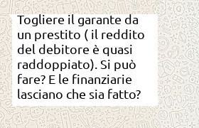 rimuovere il suocero garante dal prestito dopo fine della relazione