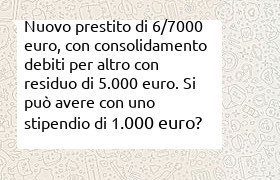 consolidamento finanziamento auto 5000 euro residui con liquidit� aggiuntiva di 6/7000 euro