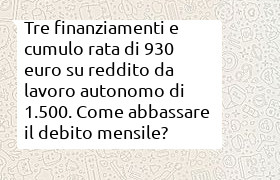 lavoratore autonomo in difficolt� con rate da 930 euro su 1500 euro di reddito
