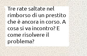 tre rate di un finanziamento non pagate, le altre si