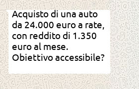 acquisto auto da 24000 euro a rate con stipendio di 1350 euro