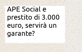 prestito di 3000 euro con APE Social (anticipo pensionistico)