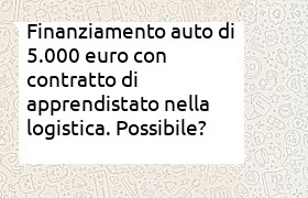 finanziamento auto 5000 euro contratto di apprendistato
