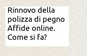 rinnovo online polizza pegno affide con la carta di credito