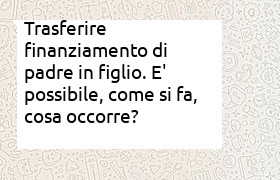trasferire un finanziamento, possibile solo trasferendo il debito
