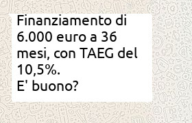 prestito di 6000 euro con tasso del 10,5%. Valutazione bont� del tasso