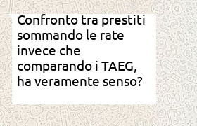 confrontare due prestiti sommando le rate
