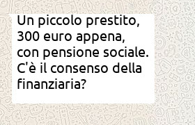 prestito di 300 euro con pensione sociale non accordabile
