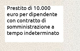 prestito 10000 euro con contratto di somministrazione lavoro tempo indeterminato