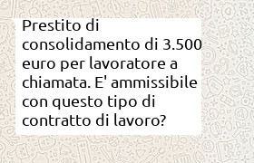 prestito di 3550 euro per consolidare due carte di credito con lavoro a chiamata