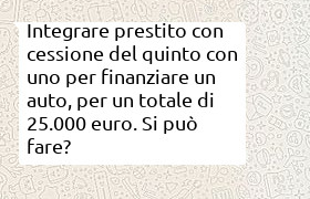 Cessione del quinto in corso e integrazione con finanziamento per una auto nuova