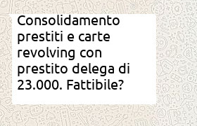 consolidamento prestiti e carte 23000 euro