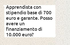 apprendista stipendio 700 euro con garante prestito 10000 euro